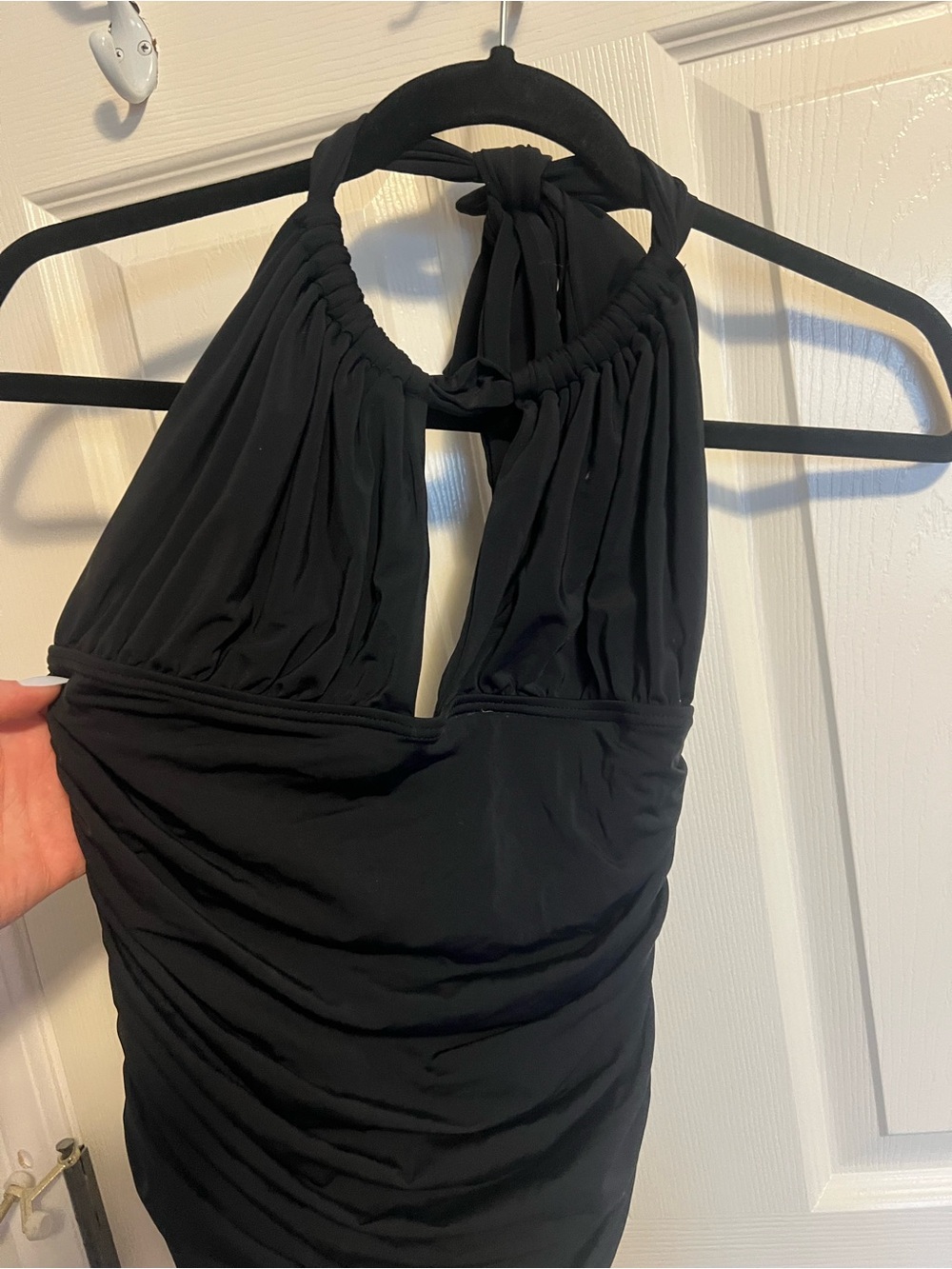 La Vie En Rose Black Halter One-Piece Swimsuit